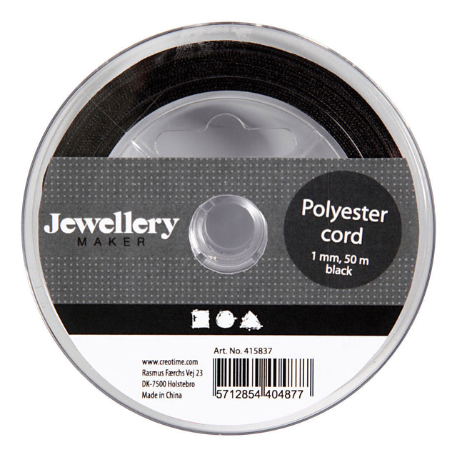 Empresa creativa https: www.cchobby.nl cordón-de-poliéster-espesor-1-mm-negro-50-m-1-rollo
