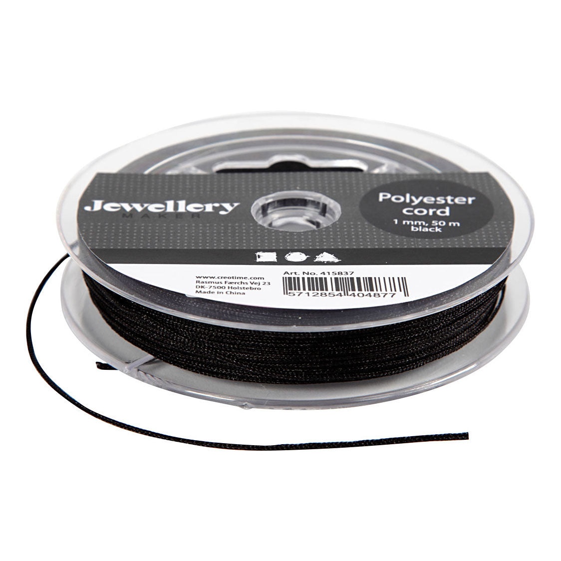 Empresa creativa https: www.cchobby.nl cordón-de-poliéster-espesor-1-mm-negro-50-m-1-rollo