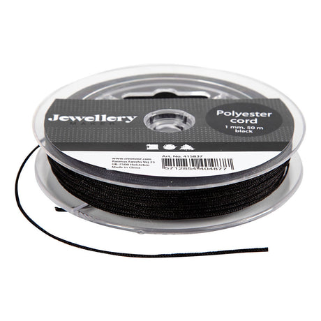 Empresa creativa https: www.cchobby.nl cordón-de-poliéster-espesor-1-mm-negro-50-m-1-rollo