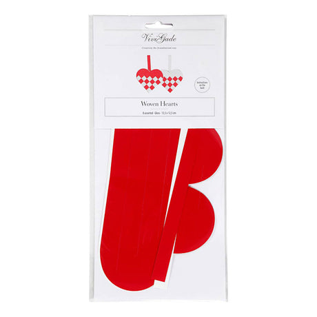 Creativ Company trenzó corazones rojos blanco, conjunto de 8
