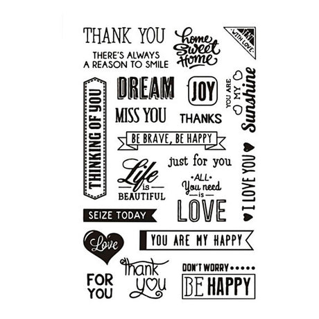 Creativ Company Silicone Stamps Texto en inglés. 1 hoja