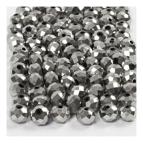 Beads Facet Beads Metallic Gray, 100º.