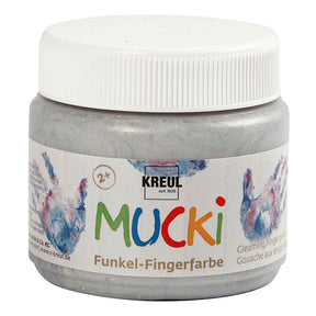 Creativ Company Mucki Finger Paint - Silver Metallic, 150 ml