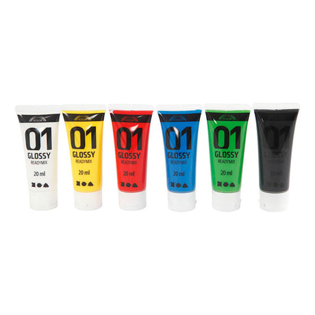 Pintura acrílica de Creativ Company para colores estándar de Kidneren Glossy, 6x20ml