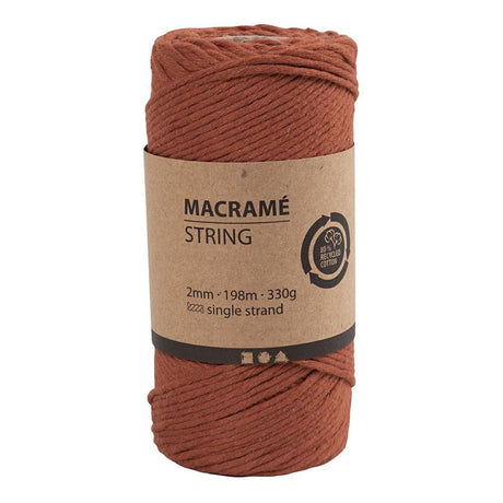 Creativ Company MacRame Cord - Burnt Orange, 198m