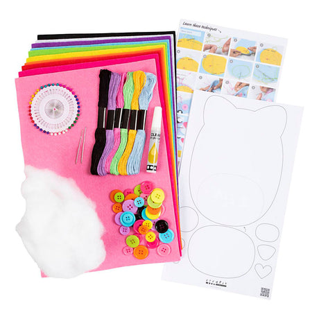 Pack inicial creativo para coser animales de fieltro.