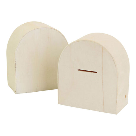Creativ Company Wooden Piggy Bank con media curva 10x9cm, 12st.