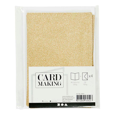 Tarjetas de empresa y sobres Creativ 10,5x15cm dorado brillante - 4 uds.