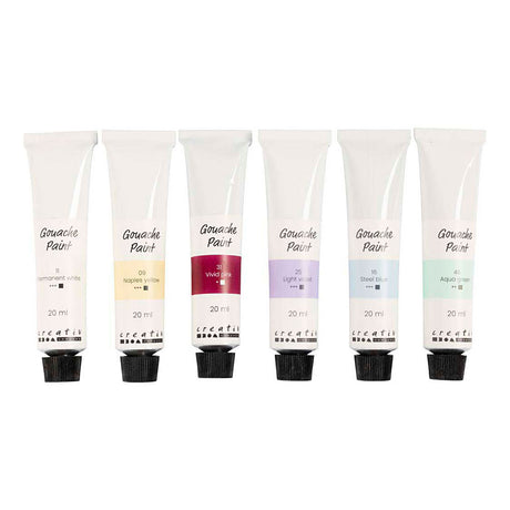Pintura gouache de la empresa Creativ colores pastel - 6x20ml.