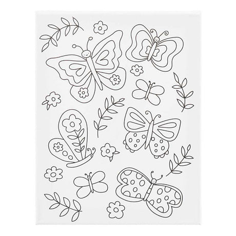 Creativ empresa pintando lienzo con estampado de mariposas - 24x30cm