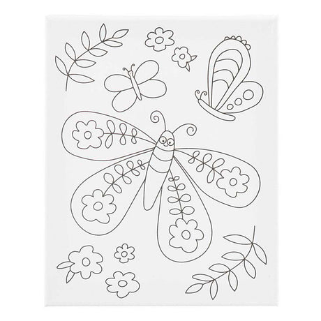 Lienzo para pintar de la empresa Creativ con estampado de mariposas grandes - 24x30cm
