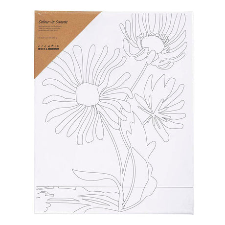 Creativ empresa lienzo para pintar con estampado de flores grandes - 24x30cm