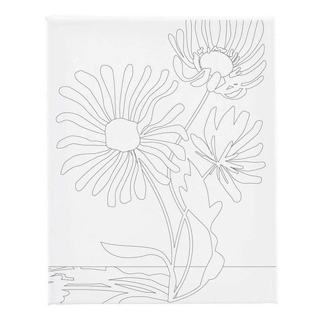 Creativ empresa lienzo para pintar con estampado de flores grandes - 24x30cm