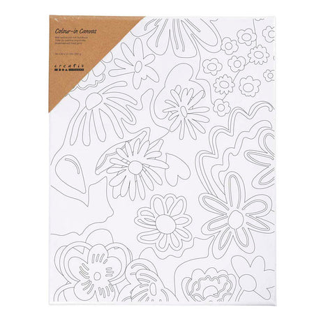 Lienzo para pintar de la empresa Creativ con estampado de flores - 24x30cm