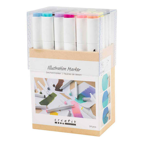Empresa creativa https: www.cchobby.nl marcador de dibujo-espesor de línea-1-8-mm-colores pastel-colores estándar-24-piezas-1-caja