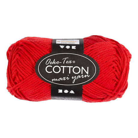 Hilo de algodón Creativ company talla 8 8 l: 80-85 m rojo oscuro - 50gr.