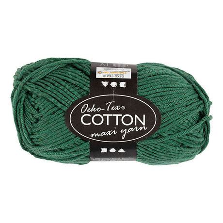 Hilo de algodón Creativ company talla 8 8 l: 80-85 m verde oscuro - 50gr.