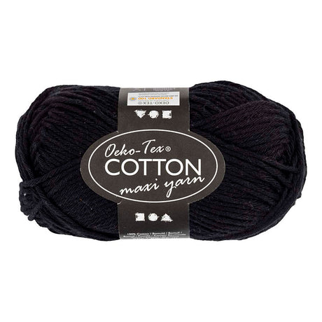 Hilo de algodón Creativ company talla 8 8 l: 80-85 m negro - 50gr.
