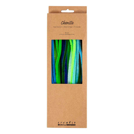 Creativ company chenilla 6mm x 30cm armonía verde y turquesa - 25 uds.
