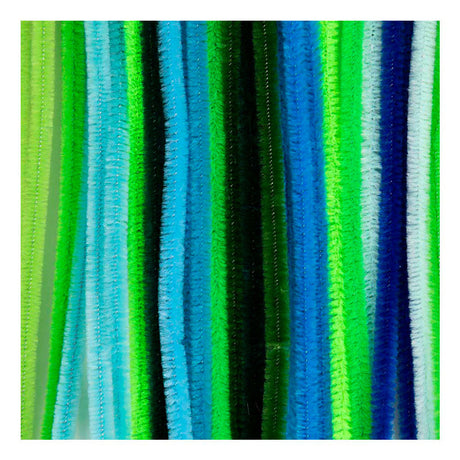 Creativ company chenilla 6mm x 30cm armonía verde y turquesa - 25 uds.
