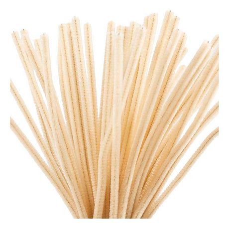 Creativ company alambre de chenilla material artesanal beige 6 mm x 30 cm 50 piezas.