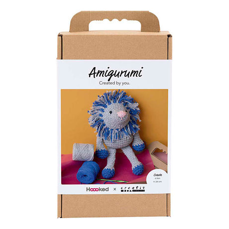 Empresa creativa https: www.cchobby.nl hobbyset-amigurumi-lion-navy blue-light grey-1-box