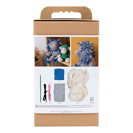 Empresa creativa https: www.cchobby.nl hobbyset-amigurumi-lion-navy blue-light grey-1-box