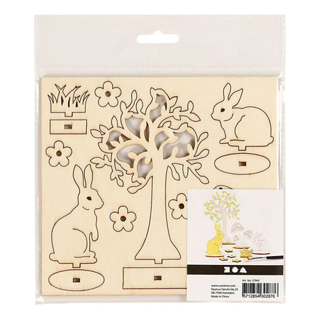 Creativ empresa diy figuras de madera liebres, arboles y setas