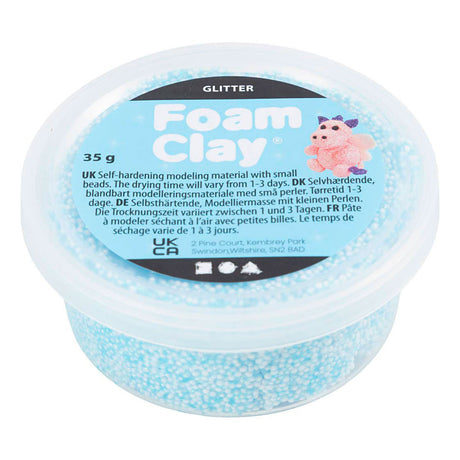 Creativ company arcilla espuma purpurina azul claro - 35gr.