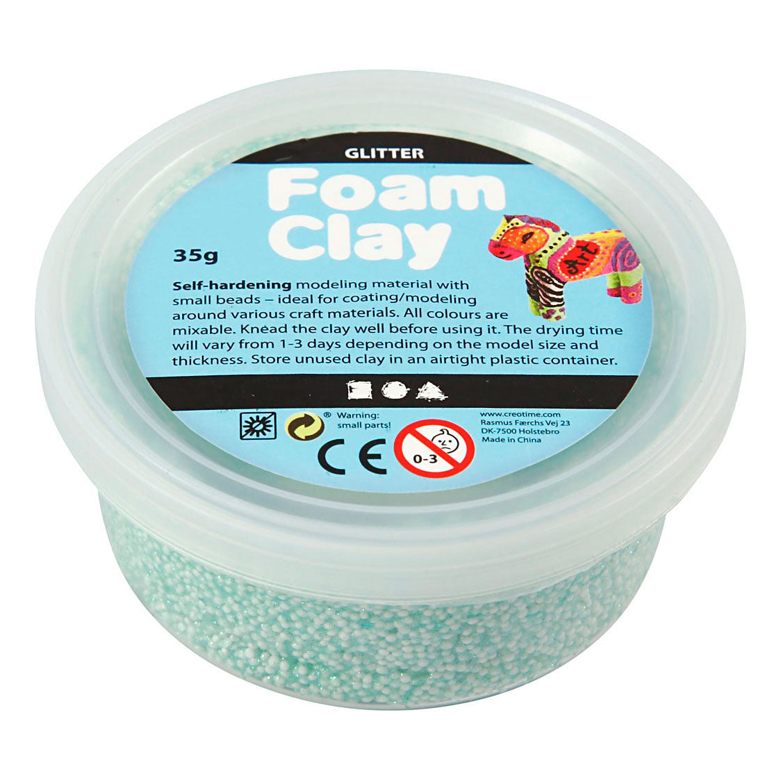 Creativ company arcilla espumosa con purpurina verde claro - 35gr.