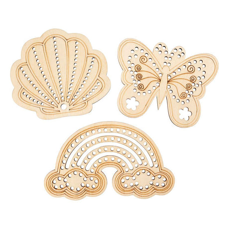 Empresa creativa https: www.cchobby.nl forma-de-madera-con-agujeros-concha-arcoíris-mariposa-tamaño-7-5-13-cm-24-piezas-1-caja