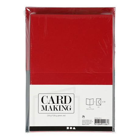 Creativ sobres para tarjetas de empresa rojo - verde 10,5x15cm 50 juegos