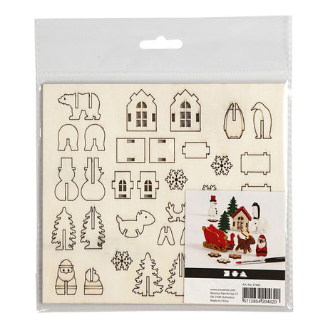Creativ company cc diy figuras de madera navidad l: 15.5cm ancho: 17cm