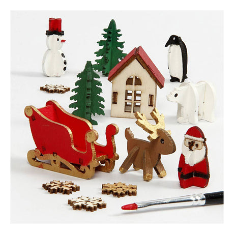 Creativ company cc diy figuras de madera navidad l: 15.5cm ancho: 17cm