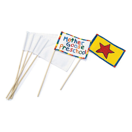 Coloraciones - banderas de lona con palo blanco, juego de 12