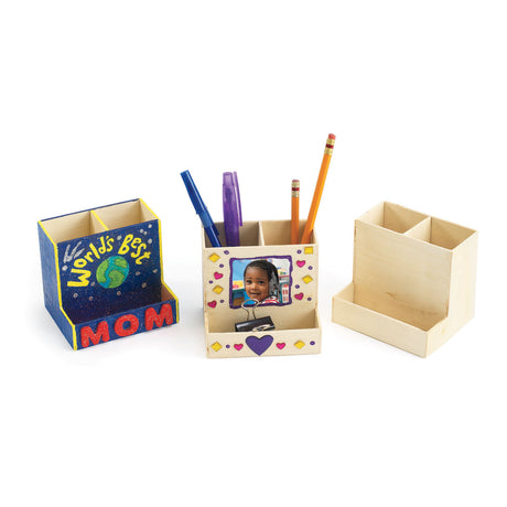 Coloraciones: decora tu propio organizador de escritorio de madera, conjunto de 12