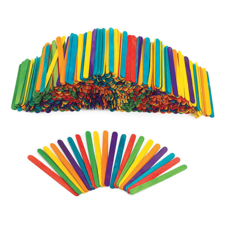 Coloraciones - palitos de madera para manualidades de colores, 1000 uds.