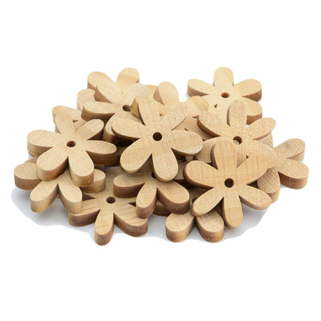 Coloraciones - flores de margaritas de madera pequeñas, 20 uds.