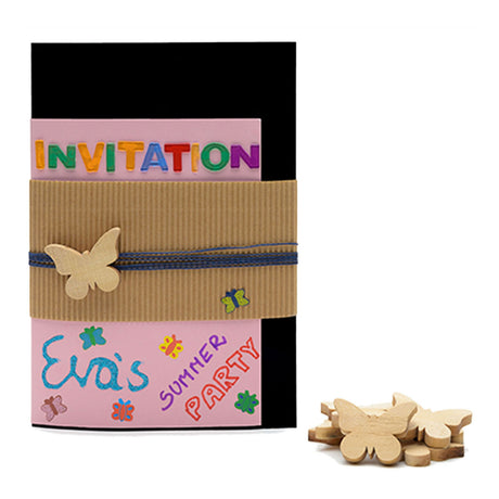 Coloraciones - mariposas de madera pequeñas, 20 uds.