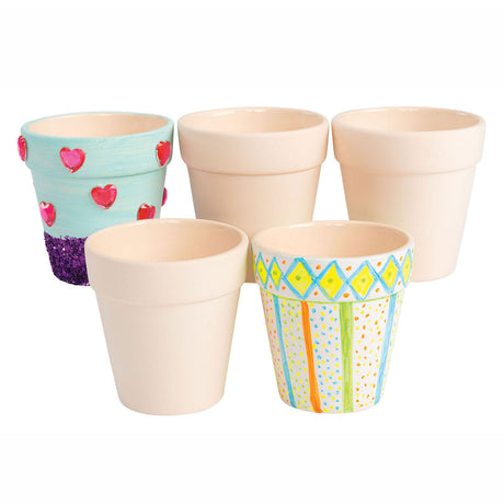 Coloraciones: decora tu propia maceta de cerámica. conjunto de 12