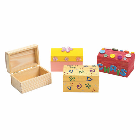 Coloraciones: decora tu propio cofre del tesoro de madera, juego de 12