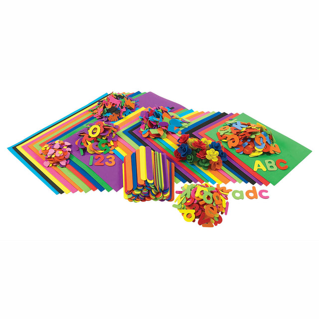 Coloraciones: juego de manualidades de espuma para el aula, 914 piezas.