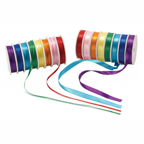 Coloraciones - cinta de raso 16 bobinas de colores, 120mtr.