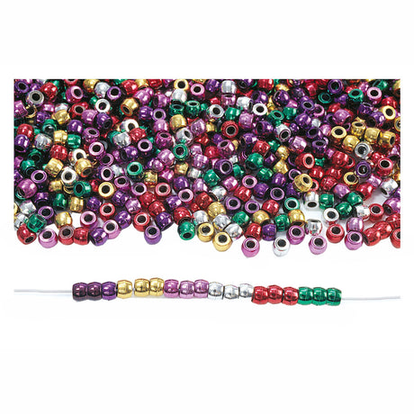 Coloraciones - ensartar cuentas color metalizado en bolsa, 453 gramos