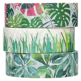 Coloraciones - washi tape plantas 3 rollos, 5 mtr.