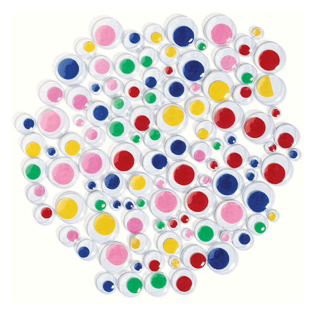 Coloraciones - ojos adhesivos de colores, 100 uds.