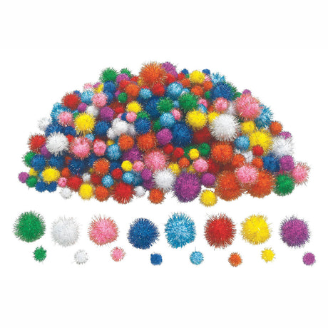 Coloraciones - pompones con purpurina, 300 uds.