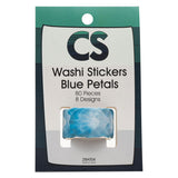 Coloraciones - Pegatinas Washi - Pétalos azules, 80.