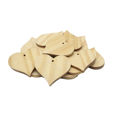 Coloraciones: adornos cardíacos de madera grandes, 20º.