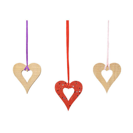 Coloraciones - Decoraciones de corazón de madera grandes, 20º.